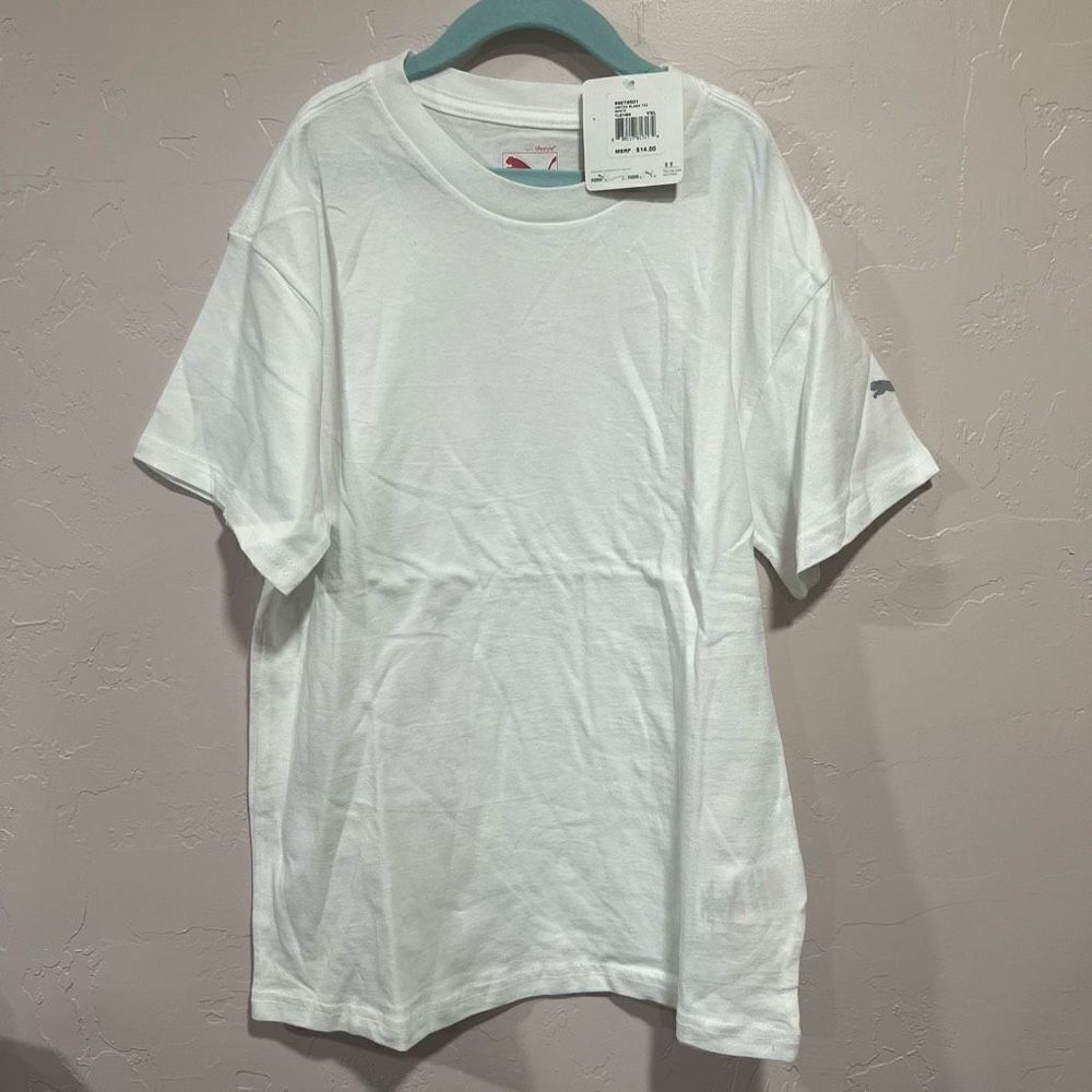 Boys Puma UNITED BLANK TEE White